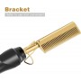Peigne Lissant Chauffant Électrique Anti-Brûlure, Lissage Rapide Portable pour Cheveux Secs et Humides