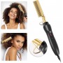 Peigne Lissant Chauffant Électrique Anti-Brûlure, Lissage Rapide Portable pour Cheveux Secs et Humides