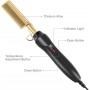 Peigne Lissant Chauffant Électrique Anti-Brûlure, Lissage Rapide Portable pour Cheveux Secs et Humides