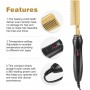 Peigne Lissant Chauffant Électrique Anti-Brûlure, Lissage Rapide Portable pour Cheveux Secs et Humides