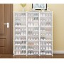 Étagère à Chaussures en Plastique DIY Blanc, 6 Niveaux, Noir, Réglable et Facile à Assembler