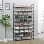 Etagère à chaussures, 9 niveaux en Plastique et Acier inoxydable