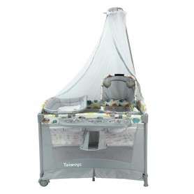 Lit Bébé Parapluie, multifonction, 5-en-1 Toimoys avec Berceau, Cododo, Table à Langer & Parc