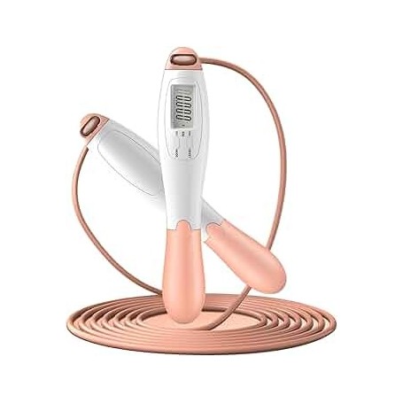 Corde à Sauter Fitness Numérique, Poignées ABS & Fil d’Acier Réglable