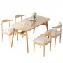 Ensemble de table à Manger UL-25DR012 avec 4 Chaises, Moderne Rembourrées, couleur beige