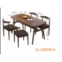 Ensemble de table à Manger UL-25DR013 avec 4 Chaises, Moderne Rembourrées, couleur Marron