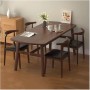 Ensemble de table à Manger UL-25DR013 avec 4 Chaises, Moderne Rembourrées, couleur Marron