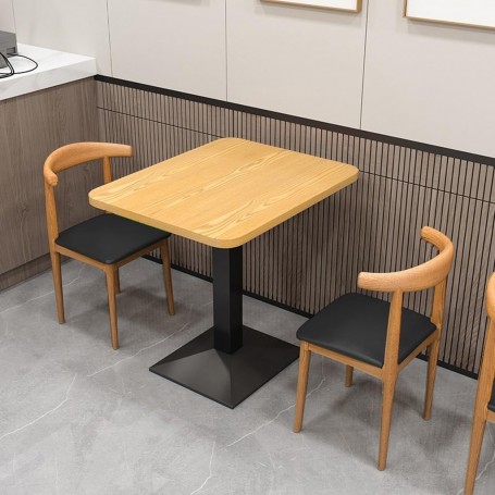 Ensemble Table à Manger Carrée UL-25DR0211 avec 2 Chaises, Compactes et rembourrée – Beige/noire