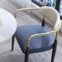 Ensemble Table à Manger UL-25DR138 Ronde en Pierre Frittée+2 Chaises Design Luxe