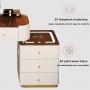 Coiffeuse Moderne Nordique UL-25WR015, Miroir LED 3 Lumières avec Tabouret & Meuble Latéral