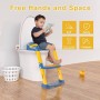 Siège de Pot Bébé Réducteur Pliable de Toilette Jaune pour Enfants avec Marches, Ajustable