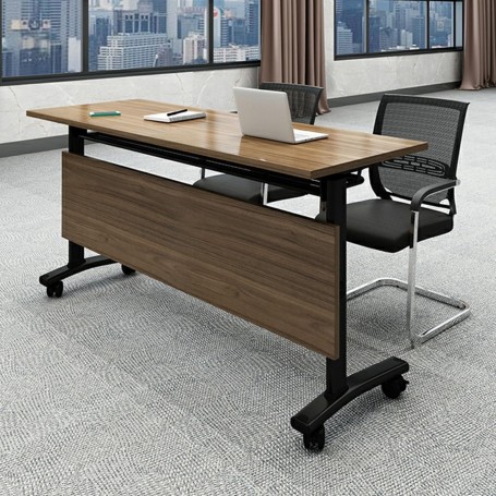 Table de bureau et de conférence pliante et mobile, Table de formation modulable sur roulettes, 120×40×75 cm