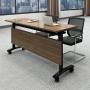 Table de bureau et de conférence pliante et mobile, Table de formation modulable sur roulettes, 120×40×75 cm