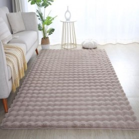 Tapis, moquette Peluche Effet Fourrure 2x1.5m, Ultra Doux, Antidérapant, Imitation Poils de Lapin, Chambre & Salon