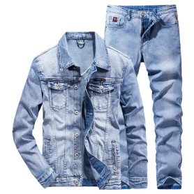 copy of Ensemble Jean Homme 2 Pièces Bleu, Veste + Pantalon, Respirant, Séchage Rapide & Style Décontracté Tendance