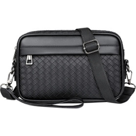 Sac Bandoulière Homme, Vintage Crossbody Cuir PU, Compact 23 cm, Résistant à l’Eau & Multi-Compartiments
