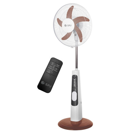 Ventilateur sur Pied Rechargeable SPJ SFX-BRDC16017, 360° Air Flow, Refroidissement Intelligent & Haute Autonomie