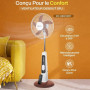 Ventilateur sur Pied Rechargeable SPJ SFX-BRDC16017, 360° Air Flow, Refroidissement Intelligent & Haute Autonomie