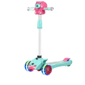 Trottinette à 3 Roues Pliable pour Enfant de 3–12 ans, Réglable, Roues Lumineuses & Frein Sécurisé