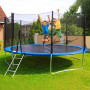 Trampoline de Jardin 3M avec Filet de Sécurité, 10FT, Structure Robuste & Coussin de Protection PVC