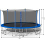 Trampoline de Jardin 3M avec Filet de Sécurité, 10FT, Structure Robuste & Coussin de Protection PVC