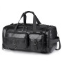 Sac de Voyage Homme en Cuir PU Noir, Grande Capacité, Compartiments Multiples