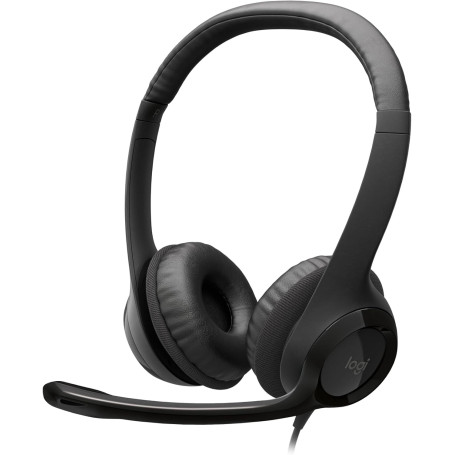 Casque Filaire USB Logitech H390, Son Stéréo, Micro Antibruit, Commandes Intégrées, Compatible PC & Chromebook