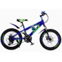 Vélo VTT Enfant 20 Pouces, Freins à Disque, Suspension, Cadre Acier, Roues d’Appui Amovibles
