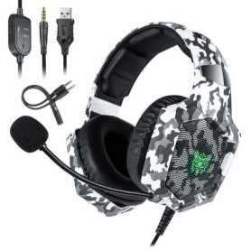 Casque Gaming ONIKUMA K8 Camouflage RGB, Son Surround Stéréo, Micro 360°, Réduction de Bruit ENC