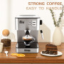 Machine à Café Expresso DSP KA3091, 15 Bars, 850W, Réservoir 1,8L, Cappuccino