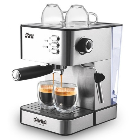 Machine à Café Expresso DSP KA3091, 15 Bars, 850W, Réservoir 1,8L, Cappuccino