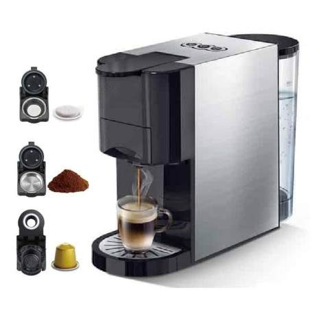 Machine à Café Multi-Capsules DSP KA3046 3 en 1, Compatible Nespresso®, Dolce Gusto® & Café Moulu