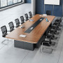 Table de Réunion Rectangulaire Moderne 12 Places, 300cm, MDF Résistant à l’Usure avec Structure en Acier
