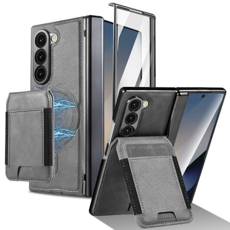 Étui Magnétique Pliable en Cuir pour Samsung Fold 7 / 6 / 5 / 4 / 3, Porte-Cartes & Protection Écran