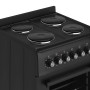 Cuisinière Électrique MAXI F6S04E3, 60x60, 4 Foyers avec Four Électrique Inox Noir