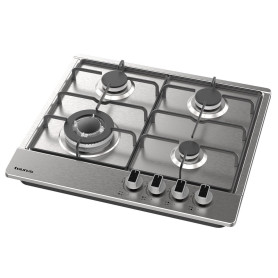Plaque de Cuisson à Gaz Taurus GI4EB, 4 Brûleurs Inox avec Triple Wok 8.15 kW