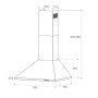 Hotte Décorative Taurus PR60WHAL, 60 cm Blanc Brillant avec Extraction 650 m³/h