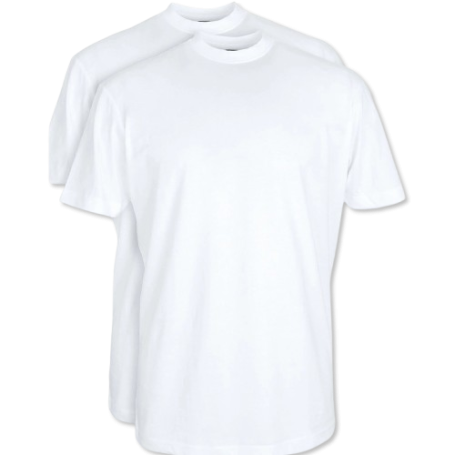 Pack de 2 T-shits blancs 100% cotton blanc,160 g/m², double couture, qualité supérieur