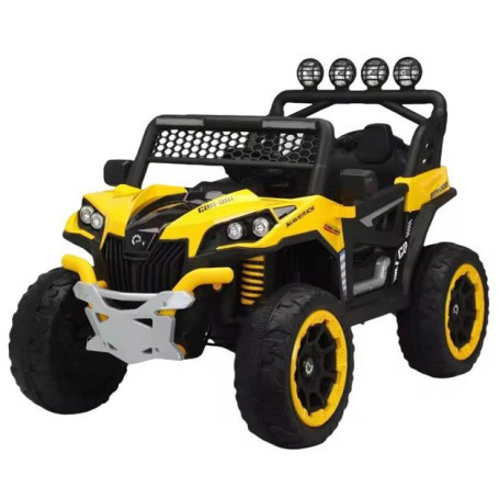 Voiture Électrique pour Enfants BLK-218, Double Moteur 12V avec Télécommande et Suspensions