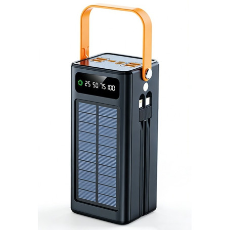 Power Bank, Batterie Externe Solaire THK-DX185, 75000mAh avec Charge Rapide et Lampe LED