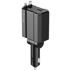 Chargeur de Voiture Rapide CALUS CAR08, 66W avec Câbles Rétractables 4-en-1