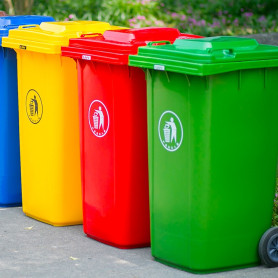 Poubelle à Déchets Mobile 240 Litres Plastic avec Roues