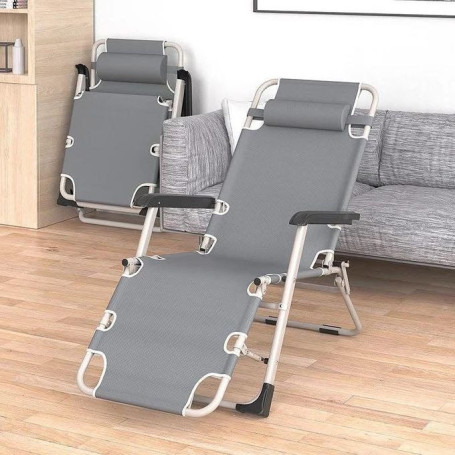 Chaise Longue Gonflable Avec Pare-Soleil - Canapé De Camping, Jardin, Plage, Piscine - 190x75x55 Cm, Tissu Composite