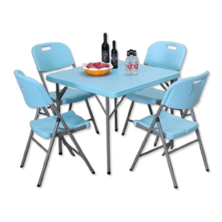 Ensemble Table Pliante et 4 Chaises en Résine – Mobilier Polyvalent pour Intérieur et Extérieur