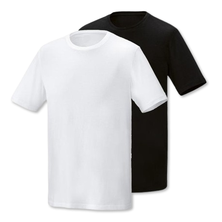 Pack de 2 T-shits blanc et Noir 100% cotton blanc,160 g/m², double couture, qualité supérieur