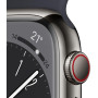 Apple Watch Series 8 GPS + Cellular 41 mm Acier Inoxydable Graphite – Bracelet Sport Minuit