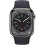 Apple Watch Series 8 GPS + Cellular 41 mm Acier Inoxydable Graphite – Bracelet Sport Minuit