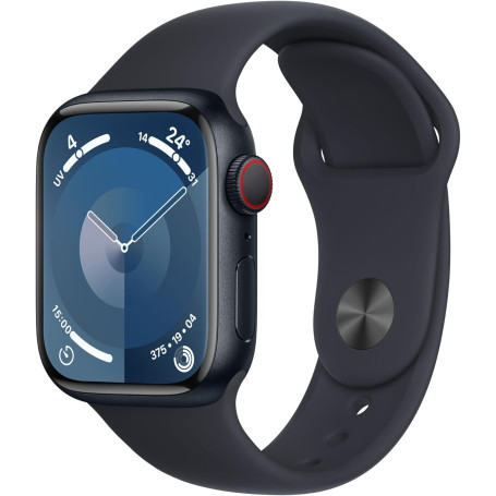 Apple Watch Series 9 GPS + Cellular 41 mm Aluminium – Bracelet Sport Minuit