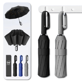 Parapluie Automatique Pliable, 20 Baleines Coupe-Vent pour Pluie et Soleil