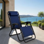 Chaise Fauteuil de Jardin Relaxant Honest SPH95A, Zero Gravity Pliable avec Porte-Gobelets, Bleu